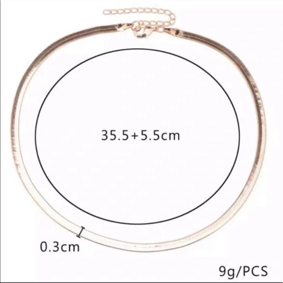 HERRINGBONE 18K GOLD CHAIN NECKLACE, NICE NECKLACE, CUTE NECKLACE - Picture 7 of 7